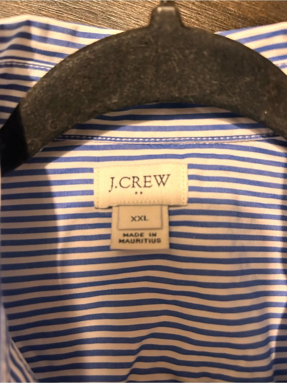 J. Crew Blue and White Vertical Stripe Shirt